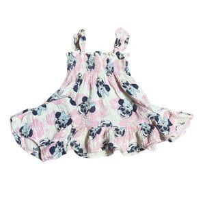 Disney Baby Girl Soft Pink and Blue Dress Set Size 6-9 Months